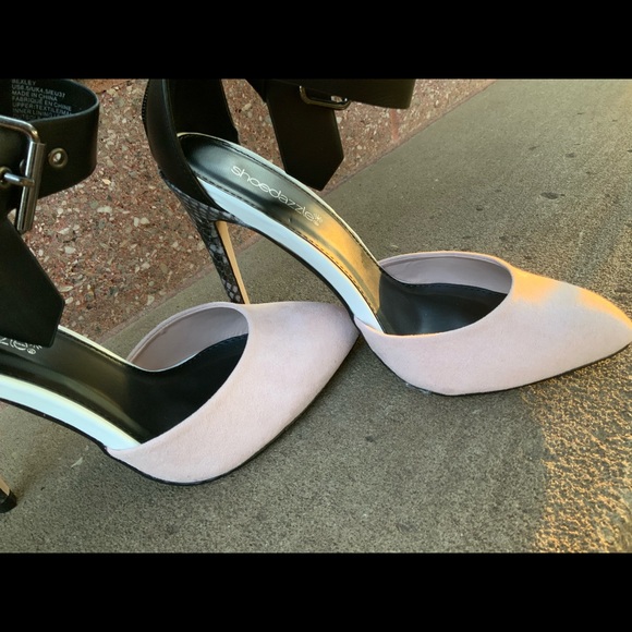 Pink and snake skin print heels - Picture 2 of 6